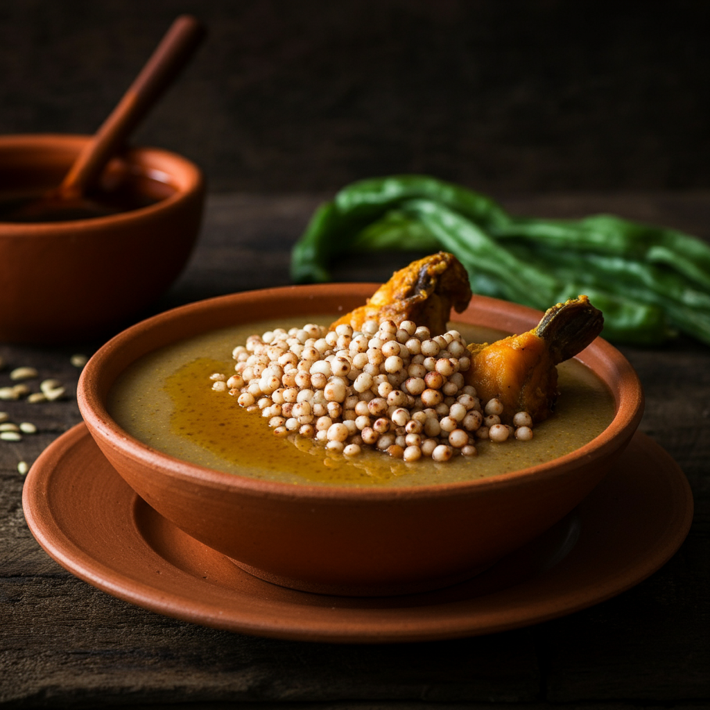 A type of thick porridge made from sorghum or millet.